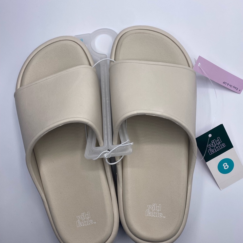 Wild Fable Laney Slides Cream NWT - Picture 2 of 5